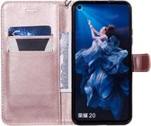 Huawei Honor 20 Kunstleer Portemonnee Stand Hoesje Rose Gold