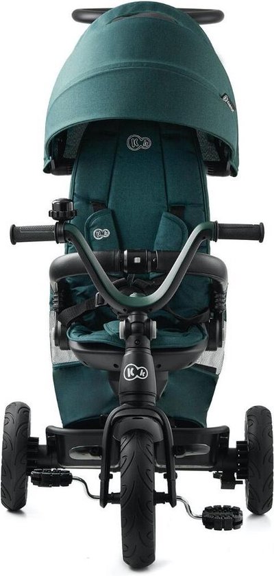 Kinderkraft EASYTWIST - Driewieler met duwstang - 360° draaibare zit - Verstelbaar en opvouwbaar - Geschikt voor kinderen vanaf 9 maanden - Met zonnescherm en opbergruimte - Veilig en comfortabel - Groen