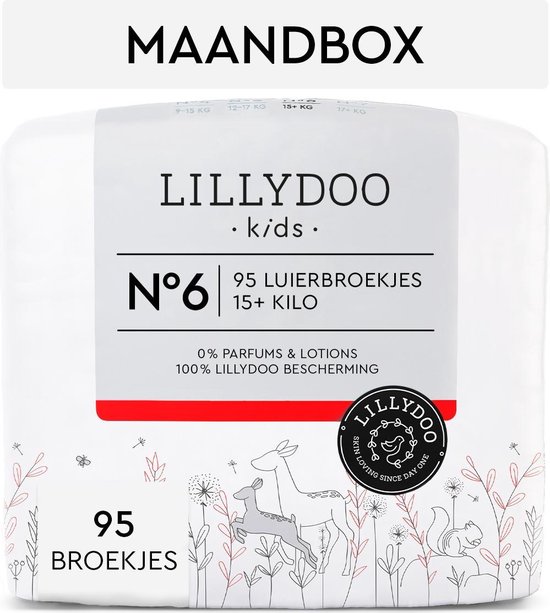 LILLYDOO luierbroekjes - Maat 6 (15+ kg) - 95 Stuks - Maandbox