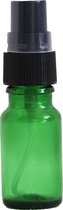 Groen glazen sprayflesje 10 ml inclusief zwart pipet - aromatherapie
