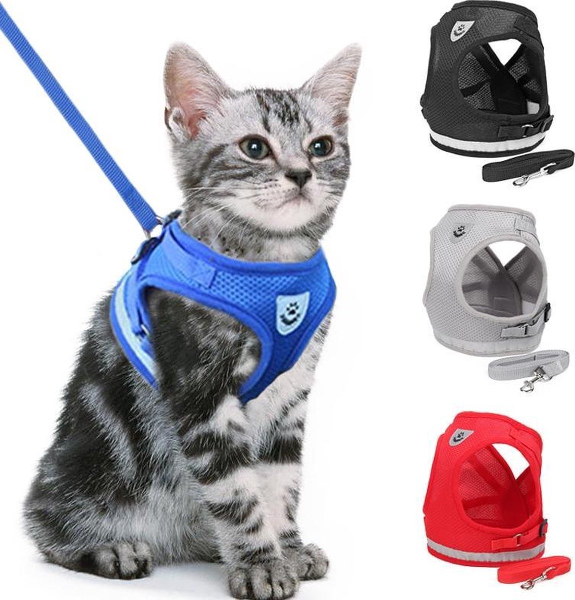 Harnais et Laisse pour Chats, Bleu - Catit