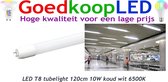 LED T8 tubelight helder wit 120cm 180Lm/W koud wit 6500K