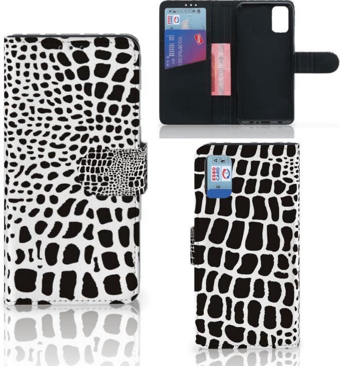 Samsung Galaxy A41 Telefoonhoesje met Pasjes Slangenprint