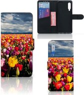 Telefoonhoesje Tekst Xiaomi Mi 9 Wallet Case Moederdag Cadeau Tulpen