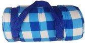 Picknickplaid  /  Picknick Kleed GUUS - Blauw / Wit -  Waterdicht  - Polyester - 150 x 200 cm