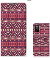 Bookcase Samsung Galaxy A41 Smart Cover Aztec Purple