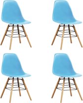 Eetkamerstoelen set 4 stuks  Blauw (Incl LW anti kras viltjes) - Eetkamer stoelen - Extra stoelen voor huiskamer - Dineerstoelen – Tafelstoelen