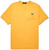 Fred Perry - Pocket Detail Pique Shirt - T-Shirt - XL - Geel