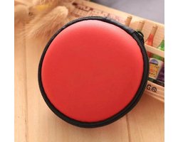 Hardcase Oortjes Hoesje | Opberg Tas Voor Oortjes | Kabeltasje | Opberghoes Voor Kabel | Oortjes In-Ear | Sleutelhouder | Muntjeshouder | Sleutels | Muntjes | Reistas|Rood | Opslag tas | Opbergruimte | Telefoonaccessoires | Elektronica beschermer