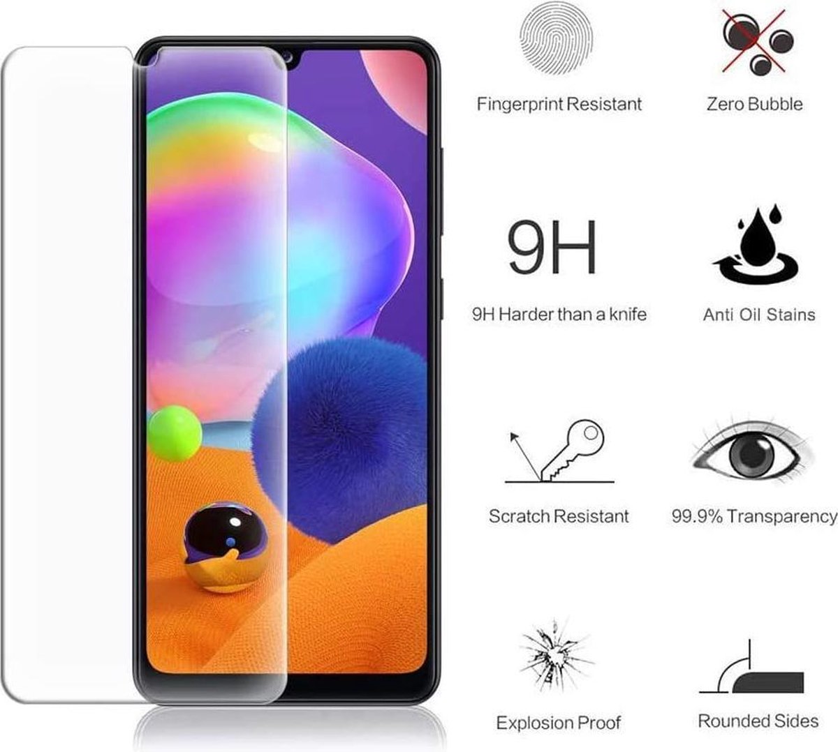 bol.com | Samsung Galaxy A21S Screen Protector [2-Pack] Tempered Glas ...