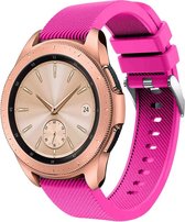 Siliconen Smartwatch bandje - Geschikt voor  Samsung Galaxy Watch siliconen bandje 42mm - knalroze - Horlogeband / Polsband / Armband