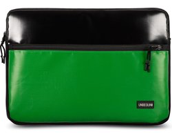 Surface Pro 11 hoes met vak (van gerecycled materiaal) - Zwart groene laptop sleeve of cover voor Microsoft Surface Pro 11/10/9/8/7 (2025/2026)