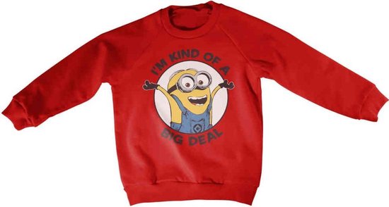 Minions Sweater/trui kids -Kids tm 8 jaar- I'm Kind Of A Big Deal Rood