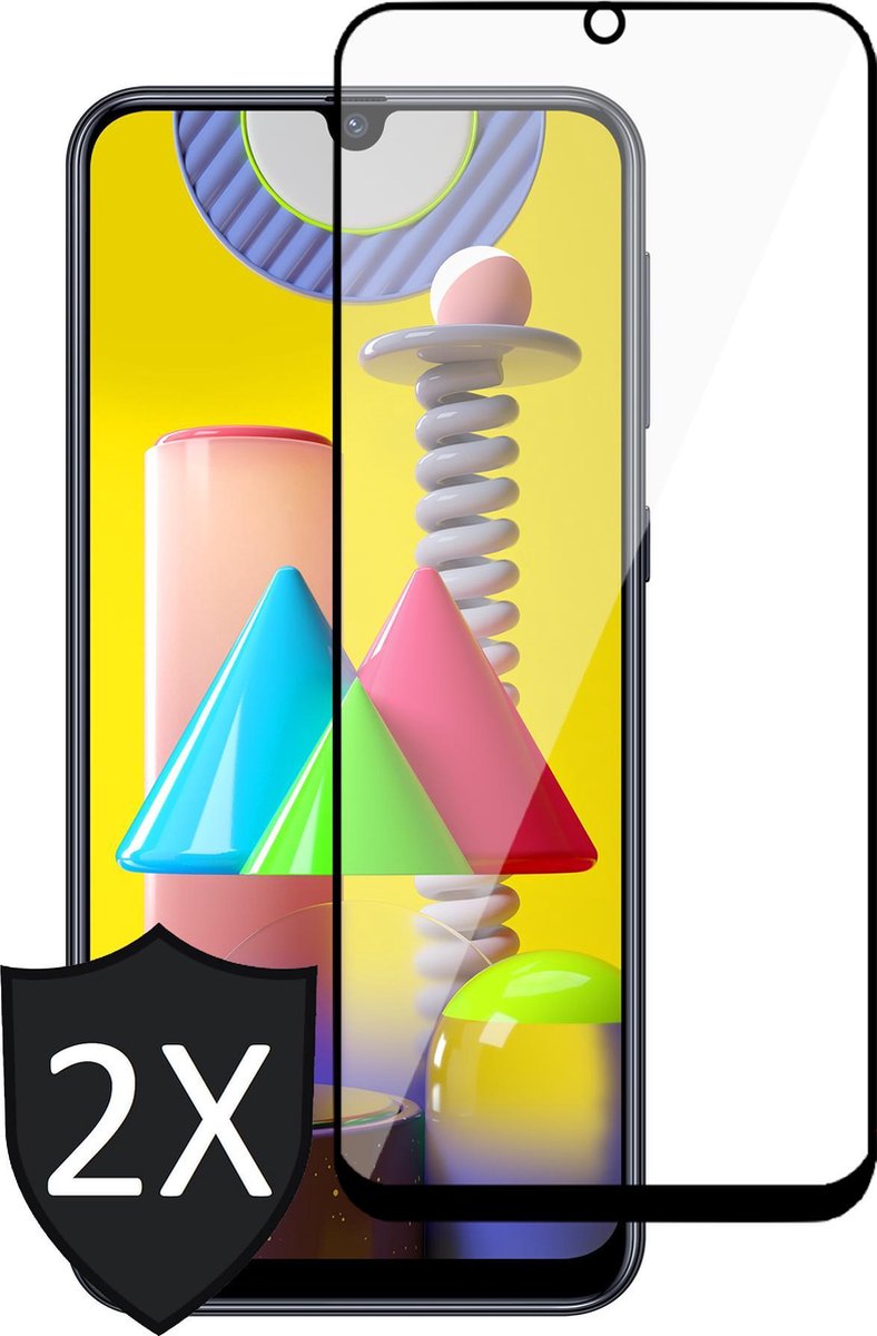 Screenprotector geschikt voor Samsung M31 - Full Screen Protector Glas - 2 Stuks