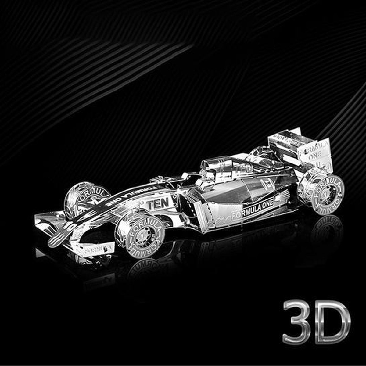 3D puzzel metaal | Formule 1 auto | Hobby | Moeilijkheidsgraad 4 |  10,4×3,7×2,3 cm | bol.com