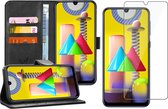 Samsung M31 Hoesje en Samsung M31 Screenprotector - Samsung Galaxy M31 Hoesje Book Case Leer Wallet Zwart + Screen Protector
