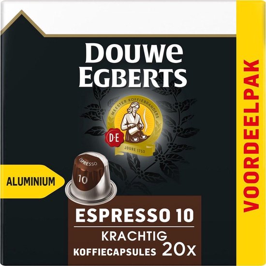 Douwe koffiecups Espresso - Krachtig 10 - voordeelpak 20 cups
