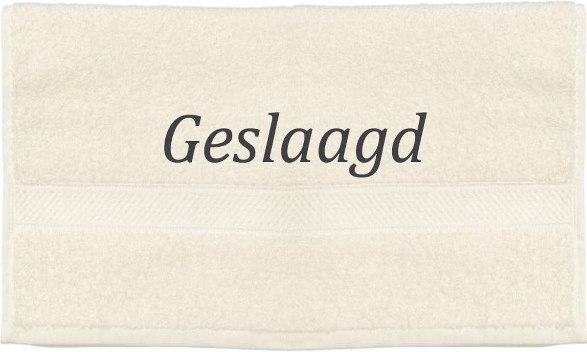 Handdoek - Geslaagd - 100x50cm - Creme