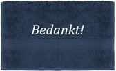 Handdoek - Bedankt - 100x50cm - Donker blauw