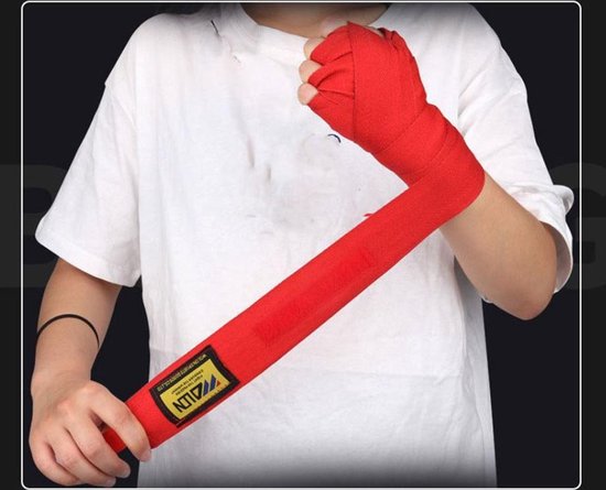 2 stuks/rollen 2.5 M Katoen - Rood - Boksen Sport Strap Kick Boksen Bandage Sanda Muay Thai Karate MMA Taekwondo Hand handschoenen Wraps | Boxen | Bokspads | Fitness | Thai boxing - Merkloos
