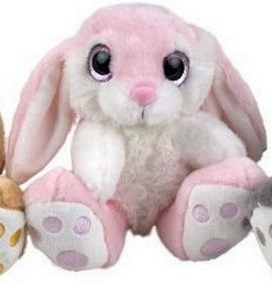 vergaan schapen parallel Roze knuffel pluche konijn met glitter ogen 22cm hoog - ty | bol.com