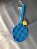 Kunsstof tennisset met bal - blauw