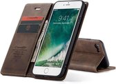 CASEME - Apple iPhone SE 2020 / iPhone 7/8 Retro Wallet Case - Koffie