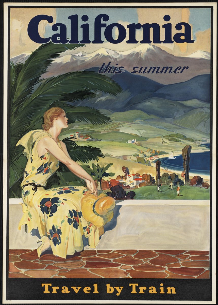 Vintage Poster Californië VS - USA Travel - Los Angeles & San Francisco - Reisposter - Large 50x70