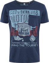 Camp David ® T-shirt met vintage print en zak, donkerblauw