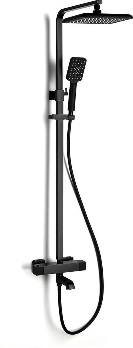 Mawialux thermostatische regendoucheset - Opbouw - Thermostaat - Vierkant - Danto Mat Zwart