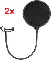 Popfilter voor microfoon – 2 stuks – Pop filter – Professionele popkiller – Voor de mooiste vocals – Ruisonderdrukker