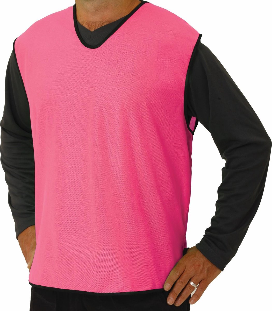 10 x Pirotti mesh trainingsovergooier / hesje - pink - maat: large