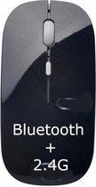 Bluetooth Muis en 2.4g wifi  Oplaadbare draadloze Slanke (laptop) Muis in Hoogglans Zwart. Voor iPad, Android, Windows