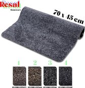 Resal Homeware Wash & Go Hoogpolig Schoonloopmat Deurmat 70 x 45 cm - Zwart/Wit Nr.3