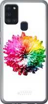 Samsung Galaxy A21s Hoesje Transparant TPU Case - Rainbow Pompon #ffffff