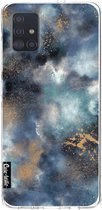 Casetastic Samsung Galaxy A51 (2020) Hoesje - Softcover Hoesje met Design - Smokey Dark Marble Print