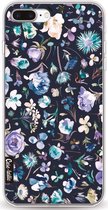 Casetastic Apple iPhone 7 Plus / iPhone 8 Plus Hoesje - Softcover Hoesje met Design - Flowers Navy Print