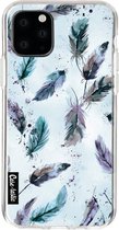 Casetastic Apple iPhone 11 Pro Hoesje - Softcover Hoesje met Design - Feathers Blue Print