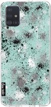 Casetastic Samsung Galaxy A51 (2020) Hoesje - Softcover Hoesje met Design - Paint Splatter Aqua Print