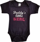 Zwarte romper met "Daddy's little girl" - maat 68 - vader, vaderdag, babyshower, zwanger, cadeautje, kraamcadeau, grappig, geschenk, baby, tekst, bodieke