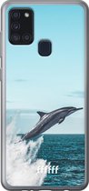 Samsung Galaxy A21s Hoesje Transparant TPU Case - Dolphin #ffffff