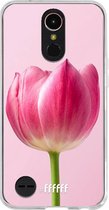 LG K10 (2017) Hoesje Transparant TPU Case - Pink Tulip #ffffff