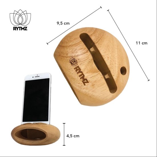 RYTMZ Mini houten staander/klankkast voor GSM | massief beukenhout |  duurzaam | bol.com