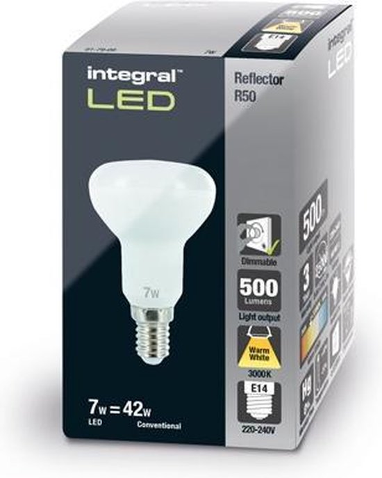Koppeling Corrupt twist Integral R50 reflector LED spot 7 watt warm wit 3000K Dimbaar E14 fitting |  bol.com