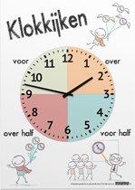 Educatieve poster (Forex) - Klokkijken happy - 60 x 80 cm