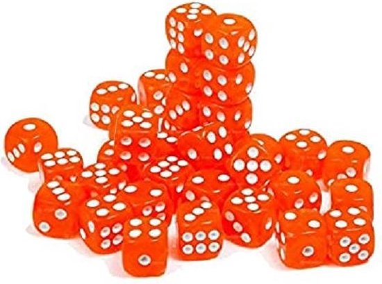 Afbeelding van het spel Dice cube 12mm - Transparent Orange (36)