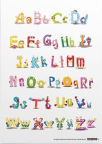 Educatieve poster (Forex) - Taal alfabet funky balloons - 60 x 80 cm