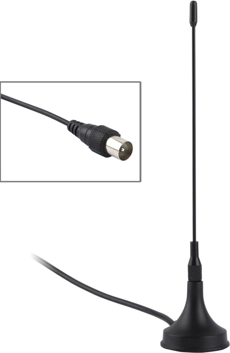 1.5dBi DVB-T Antenne (Gebruik voor S-TT-0019,S-TT-0023,S-TT-0024)(zwart) - Merkloos