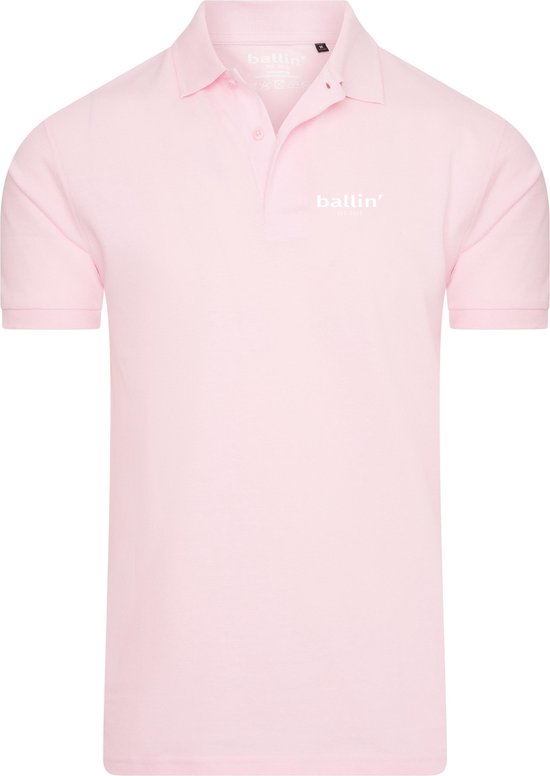 Heren Polo SS met Ballin Est. 2013 Basic Polo Print - Roze - Maat XL