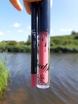 2 Stuks # Rose Koko Lippenstift Vloeibaar met lipliner